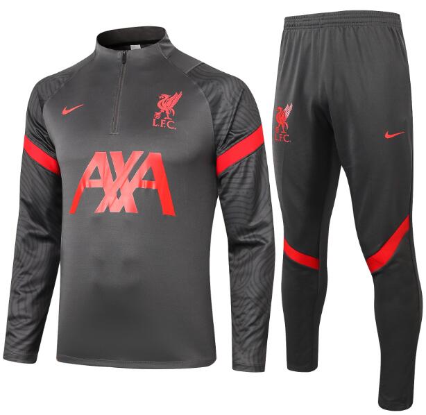 Liverpool Dark Grey Training Kits Jacket with Trousers 2020/21